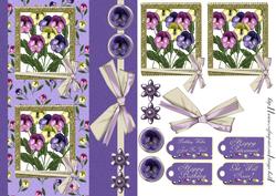 Pansy Frame Birthday Greeting Card