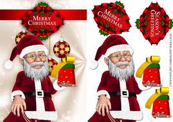 Santa with Gift Christmas Quick Card