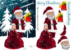 Christmas Santa Quick Card with Scenery
