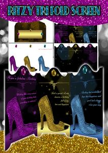 Ritzy 3 Panel Screen Birthday Greeting Card Kit