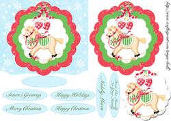 Rocking Horse and Decoration Christmas Quick Card