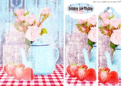 Modern Grunge Art Birthday Kitchen Style Bookmark Card