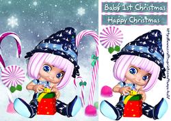 Little Girl Christmas Card Baby's First