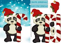 Christmas Panda Step by Step Card Front