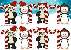 Long Dl Christmas Penguin and Pander Quick Card