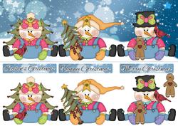 Three Cute Christmas Snowman Large Dl Card
