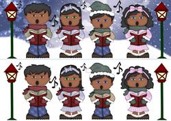 Carol Singers in the Snow Large Dl Card