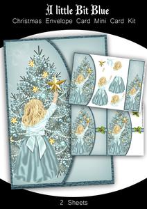 A Little Bit Blue Christmas Envelope Card Mini Kit