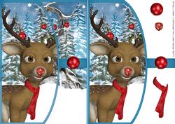 Reindeer Christmas Envelope Card