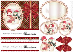 Snowman with Tartan / Plaid Topper