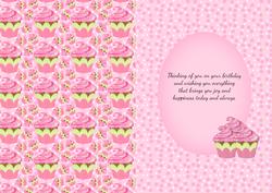 Insert and Backing for Cupcake Birthday Card
