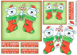 Polar Teddy Bear Quick Christmas Card