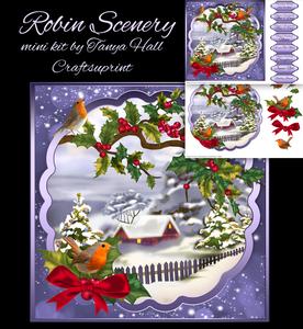 Christmas Robin and Scenery Mini Kit