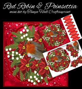 Robin and Poinsettia Christmas Mini Kit
