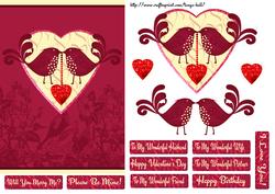 Birds in a Heart Valentine's Day Quick Card
