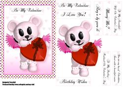 Cute Teddy Bear with Chocolates Valentine's Day Card