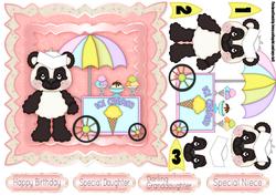 Ice Cream Panda Birthday Quick Card