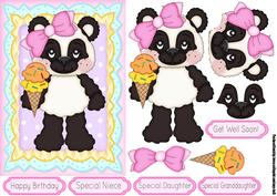 Little Ice Cream Bear Quick Birthday Card