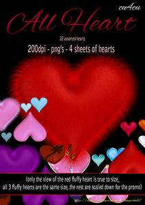 All Heart Png Set of Embelishment Hearts