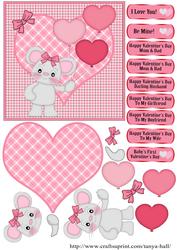 Mouse with Heart Balloons Valentine's Day Quick Card