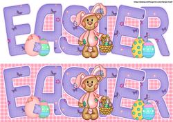 Cute Easter Bunny Bear Large Dl Card