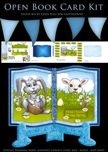 Easter Bunny Open Book Card Kit and Stand