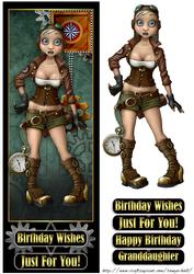 Large Dl Steempunk Fly Girl Quick Card