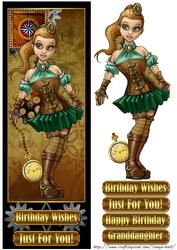 Large Dl Steempunk Cute Girl Quick Card