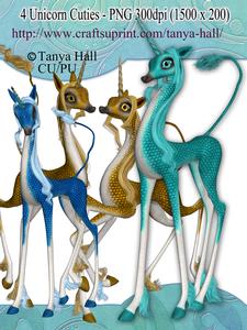 4x Unicorn (kirin) Poser Designer Resources