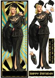 Art Deco Female Long Dl Quick Card