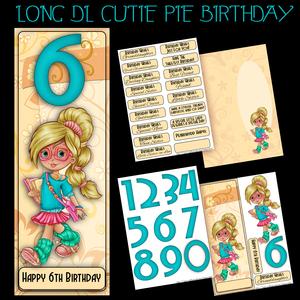 Cutie Pie Birthday Greeting Card Long Dl Kit