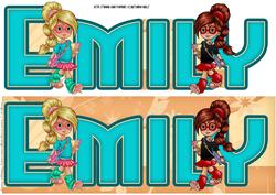 Emily Birthday Long Dl Card with Cute Girls
