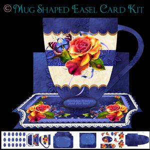 Tea Rose Cup / Mug Shaped Easel Card Kit