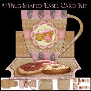 Doughnut Crazy Mug / Cup Shaped Easel Card Kit