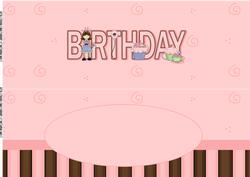 Princess Cupcake Large Dl Birthday Card Insert