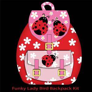 Ladybird Backpack Shaped Card Kit.