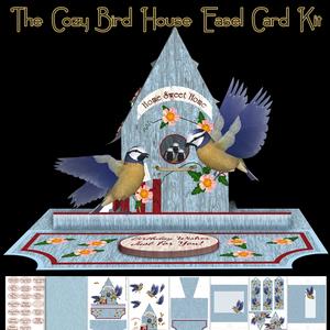Blue Tit Easel Card Kit with Bird House