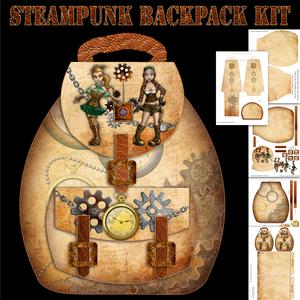 Steampunk Fun Card / Bag, Backpack Kit