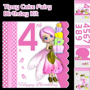 Tipsy Cake Fairy Birthday Card Kit