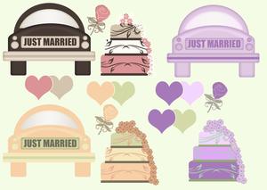 Wedding Cars, Cakes, Roses, Hearts Clip Art