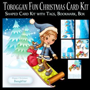 Toboggan Fun Christmas Card Kit