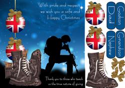Uk Patriotic Armed Forces Heartfelt Christmas Quick Card