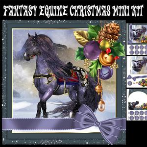 Winter Equine Christmas Card Mini Kit