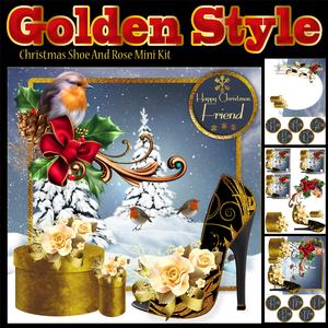 Golden Style Shoe and Rose Mini Card Kit