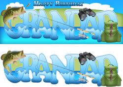 Grandad Fishing Birthday Card Large Dl