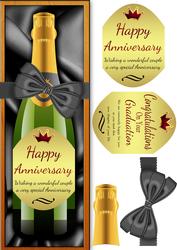 Anniversary or Graduation Bottle of Champagne Large Dl Card