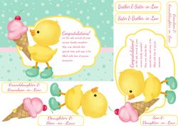 New Paper Congratulations Ducky Quick Card