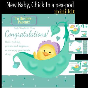 New Baby, Chick in a Pea Pod Mini Kit
