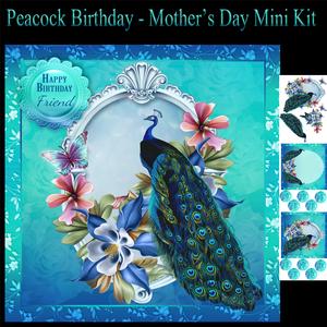 Peacock Birthday - Mother's Day Mini Card Kit