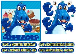 Little Monster Birthday Card Sheet